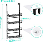 HapiRm Over the Door Hat Organizer - 4 Tier Wall Mounted Hat Rack with 4 Adjustable Metal Basket, Baseball Caps Organizer Sto