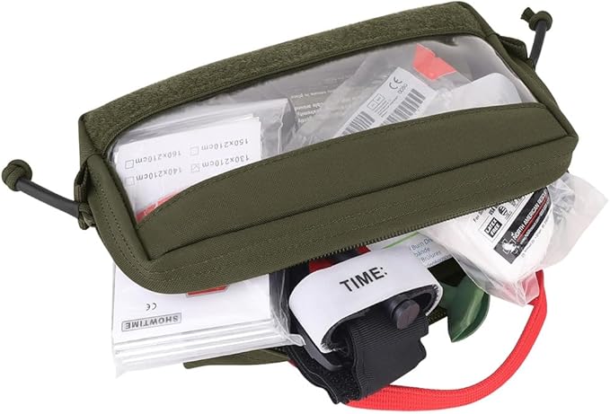 KRYDEX Clear Top Insert Bag with Hook Panel Tactical Packing Cube Travel Organizer Bag (Small -RG)