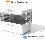 3-Tier Medicine Storage Box Cabinet, Portable Medicine Cabinet with Plastic Handle, Multipurpose Medical Box with 7 Individua