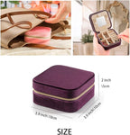 ZPROW Plush Velvet Travel Jewelry Case, Travel Jewelry Organizer, Jewelry Travel Case, Travel Jewelry Box, Small Jewelry Case
