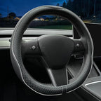 LKWLIKEI Nappa Leather Ultra-Thin Steering Wheel Cover, for Tesla Model 3/Y Steering Wheel Cover, Non-Slip Design and Interio