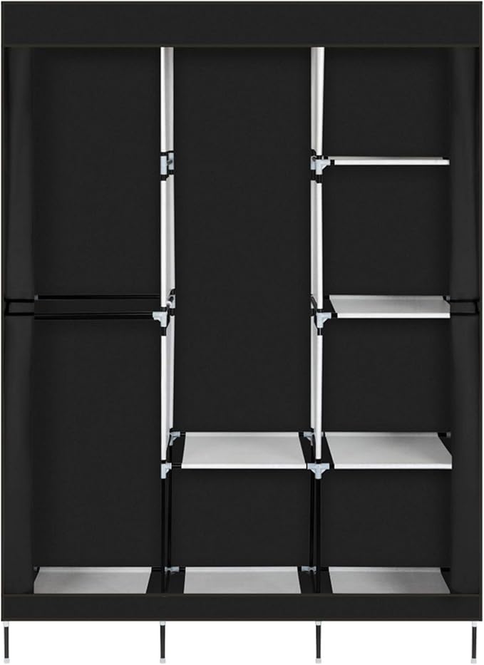 71" Portable Closet Storage Organizer Wardrobe Clothes Rack,Covered Garment Rack,Steel Tube Clothes Storage Organizer,Freesta