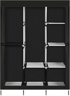 71" Portable Closet Storage Organizer Wardrobe Clothes Rack,Covered Garment Rack,Steel Tube Clothes Storage Organizer,Freesta