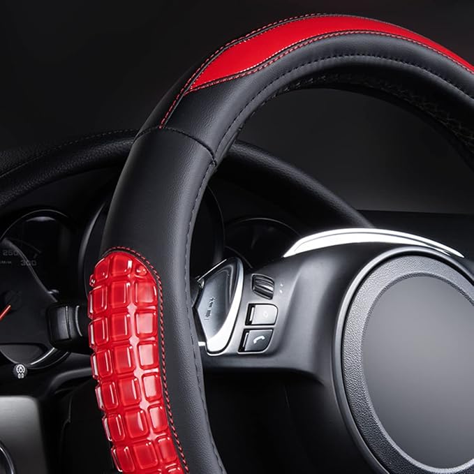 Flying Banner car Steering Wheel Cover Gel Massage Velvet Cool Warm Universal Size 15 inches SUV Truck Anti Slip Odorless Sum