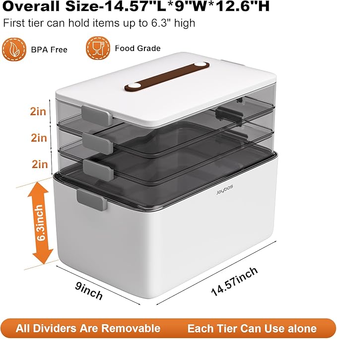 funest 4- Tier Medicine Storage Box Organizer Portable First Aid kit Box Empty with Handle, Multipurpose Medical Supply Organ