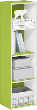 Furinno PASIR Book Shelf, 4-Tier Modern Bookshelf, Open Shelves Bookcase 9 x 12 x 42, Easy Assembly, for Living Room, Bedroom