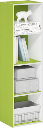 Furinno PASIR Book Shelf, 4-Tier Modern Bookshelf, Open Shelves Bookcase 9 x 12 x 42, Easy Assembly, for Living Room, Bedroom