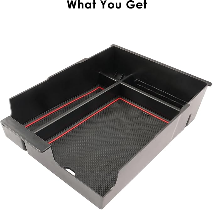 for 2024 Hyundai Palisade Center Console Organizer Tray for 2023-2025 Palisade SE/SEL/XRT/Limited/Calligraphy Armrest Box Secondary Storage Glove Box Insert Accessories (23-25 Palisade Red Trim)