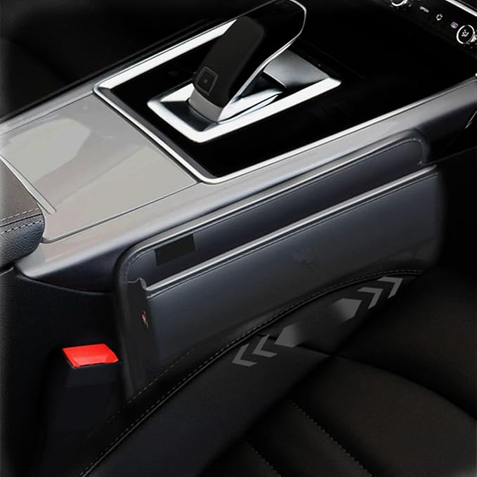 Leather Car Seat Gap Filler Organizer and Storages Blocker Automotive Accessories Universal for Car SUV Truck Fill The Gap Between Seat and Console Stop Things from Dropping Pack of 2