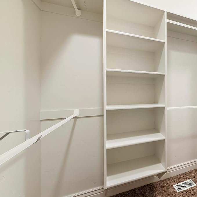 Adjustable Closet Rod, Steel 48 Inch to 72 Inch, 30 Pound Capacity, White – Design House, 205831 (Pack of 2)