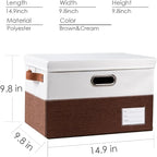 PRANDOM Foldable Storage Bins with Lids [3-Pack] Fabric Collapsible Storage Boxes Baskets Cubes Containers with Handles for C