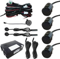 Riloer Car Auto Vehicle Reverse Backup Radar System with 4 Parking Sensors, Distance Detection + Sound Warning Universal Rada