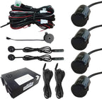 Riloer Car Auto Vehicle Reverse Backup Radar System with 4 Parking Sensors, Distance Detection + Sound Warning Universal Rada