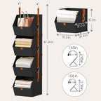 Homsorout Hanging Closet Organizer 4 Tier - Clothes Hanging Shelves, Space-Saving Closet System, Fabric Storage Bins Bedroom 