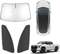 Karltys 3PCS Front and Side Windshield Sun Shade for 2022-2024 2025 Toyota Tundra, Reflective Window Sunshade Cover Custom Fit Tundra, Foldable Sun Visor Protector Blocks Heat UV Rays