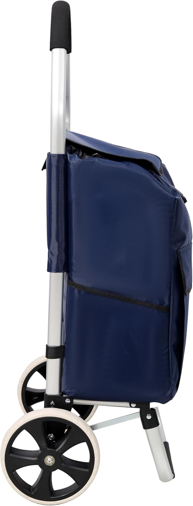 【LuckyNote】 Shopping Trolley with Wheels,Trolley Black Foldable Shopping Cart,Removable Shopping Oxford Waterproof Bag (Blue)
