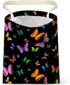 IRADA Car Trash Bag Hanging No Snap Small Garbage Bag for Car Back Seat Cute Printed One-Handed Strap Trash Bags Car Accessories-Butterfly Car Trash Bags