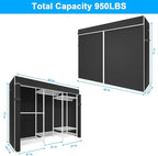 Ulif E13C Heavy Duty Closet Organizer System，Freestanding Clothing Racks for Hanging Clothes，Adjustable Garment Rack 63" W x 