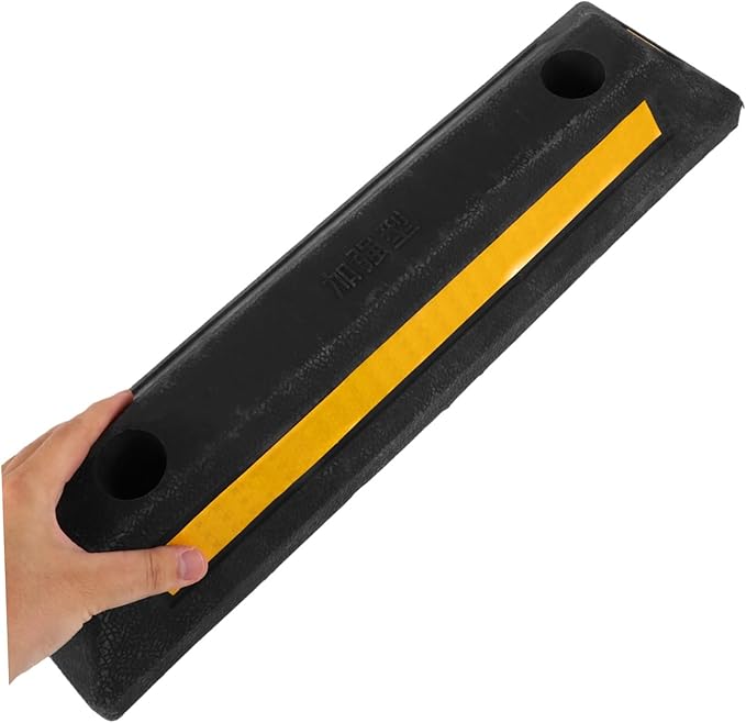 Heavy-Duty Rubber Parking Guide Stopper Reflective Garage Car Stopper for Driveway Compact Slip Design Vehicle Parking Block for Garage Accessory