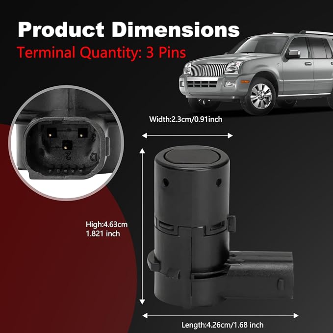 Parking Assist Sensor Compatible with Ford F150 F250 F350 F450 F550 E-150 E-250 Escape Explorer,Lincoln Navigator,Mercury Mariner,4 PCS Reverse Backup Bumper Rear Parking Sensors,OE#3F2Z15K859BA