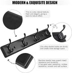 Badiano Wooden Coat Rack, Wall-Mounted Organizer for Closet, Entryway, Hallway, Foyer, Bedroom, Heavy Duty Double Hooks for H