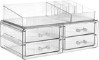 ZHIAI stackable storage drawer, transparent cosmetics storage box, cosmetics and beauty products storage organizer, suitable 