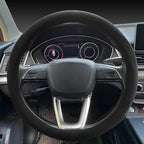 Carodi Suede Steering Wheel Cover ， Non-Slip Leather Car Interior Fitting 15-inch Universal
