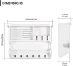 Key Holder for Wall, Mail and Key Holder for Home Decor, Key and Mail Holder for Wall with Key Hooks, White
