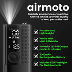 Airmoto Tire Inflator Portable Air Compressor - Air Pump For Car Tires with Digital Pressure Gauge, LED Light and Auto Shut-O