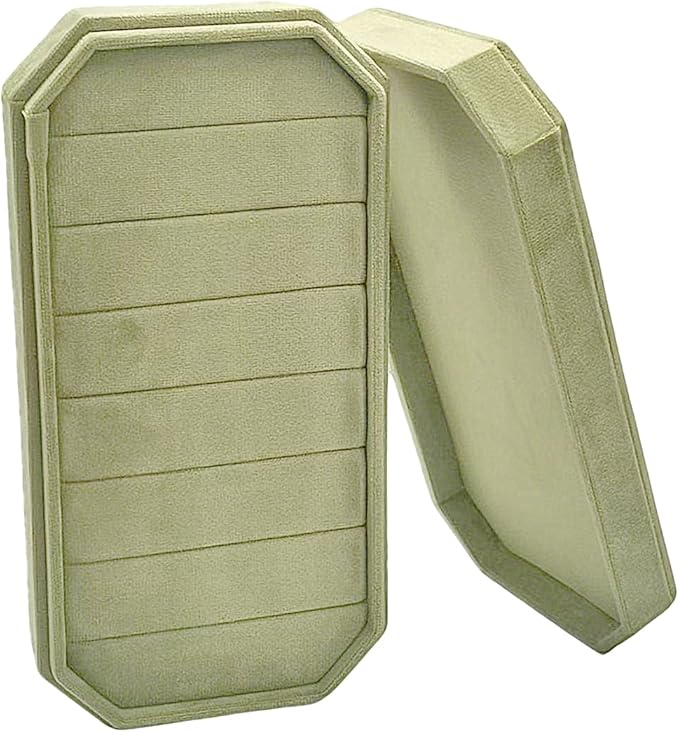 Velvet Ring Organizer Box - Ring Jewelry Box for Rings Earring, Jewelry Tray Rings holder Display Case for Girl Women (8.07"x