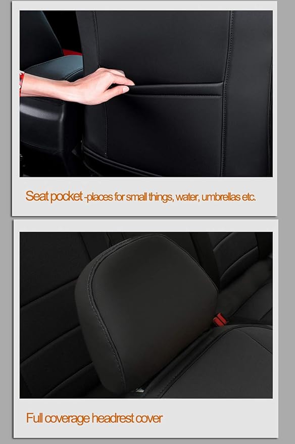 EKR Rav4 Seat Covers Custom Fit for Toyota Rav4 XLE,Platinum,Limited 2013-2018 & SE 2016-2018, Leather Car Seat Cover Full Se