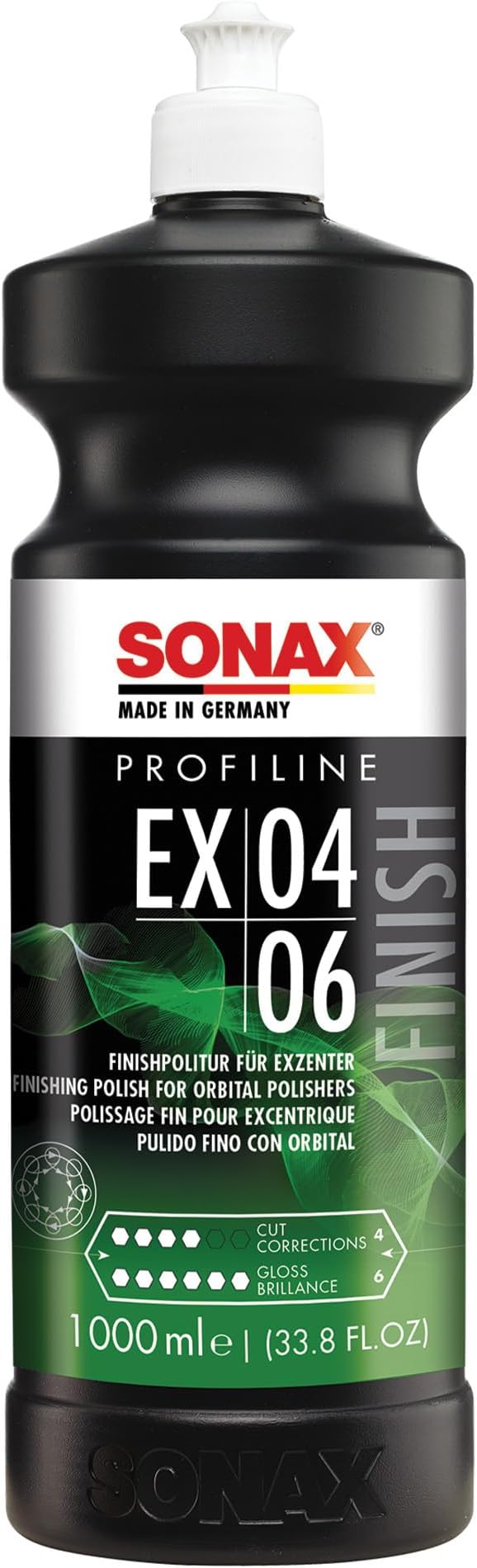 SONAX EX 04-06 Dual Action Polishing Compound | One-Step Medium Cut & High Gloss Finish | Removes Swirls, Water Spots & Oxidation | DA Polisher Safe | Silicone-Free & VOC Compliant | 242300 | 1 Liter