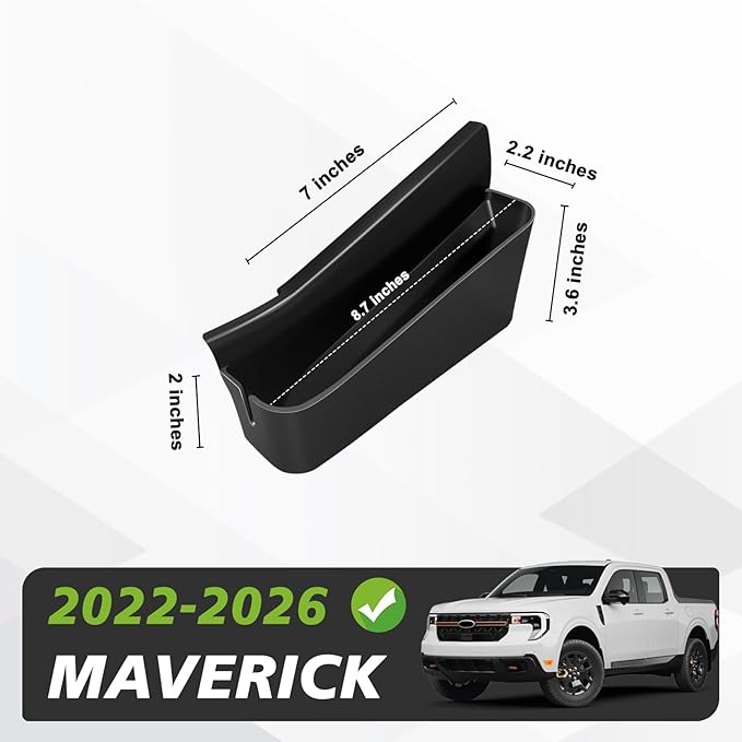 Muslogy for 2022 2023 2024 2025 2026 Maverick Center Console Shifter Storage Box ABS Material Console Side Organizer with Stronger Tape Compatible with Ford Maverick 2022-2026 (Only Passenger Side)