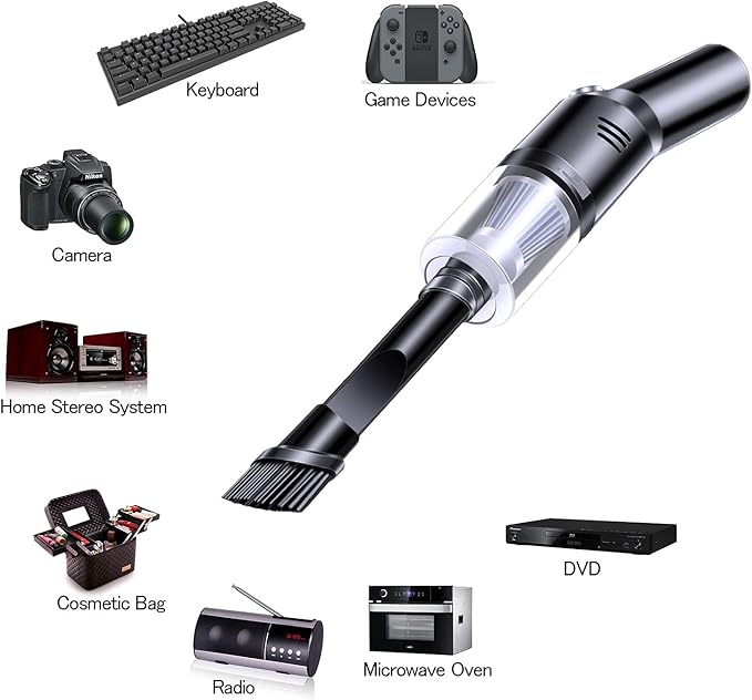 Portable Mini Car Vacuum Cleaner, High Power Cordless(400g) Handheld Rechargeable Vacuum Cleaner for Desk V06