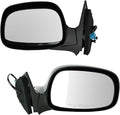 TRQ 2 Piece Driver and Passenger Side Mirror Assembly Set Electric Adjustment Heated No Memory Black Compatible with 2002-200