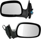 TRQ 2 Piece Driver and Passenger Side Mirror Assembly Set Electric Adjustment Heated No Memory Black Compatible with 2002-200