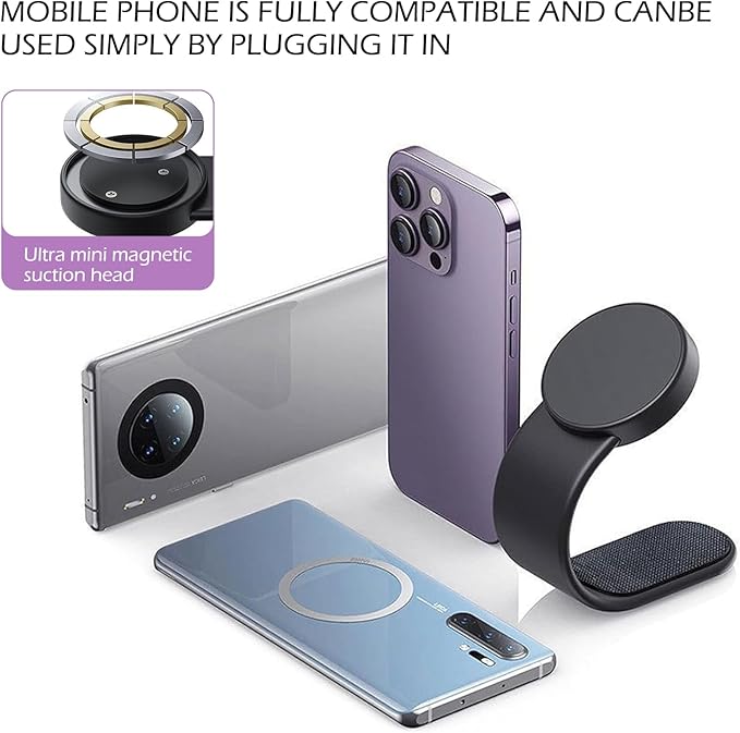 Mobile Phone Holder, Adsorption Type Flexible Bending Navigation Bracket, Horizontal and Vertical Placement One-Handed Portable Holder, for Most Mobile Phones (Black)