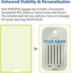 Smart QR Code Luggage Tags - Show Location When Scanned, Customizable Info with Privacy Protection, 4-Pack Waterproof & Durab