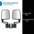 TRQ 2 Piece Driver and Passenger Side Mirror Assembly Set Manual Folding Manual Adjustment Non-Heated No Memory Black Compati