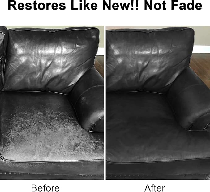 Black Leather Recoloring Balm, Leather Color Restorer Conditioner, Leather Repair Kits for Vinyl Furniture, Sofa, Car Seats, 