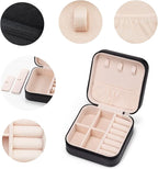 5pack/PU Leather Travel Jewelry Case, Mini Jewelry Box, Small Jewelry Organizer Portable Display Storage Case for Rings Earri