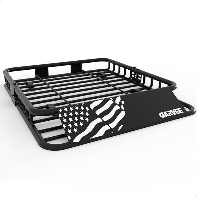 GarveeLife 46" x 36" Universal Roof Rack Cargo Carrier Basket, 200 Lbs Capacity Rooftop Cargo Rack, Car Top Luggage Holder Basket Heavy Duty for SUVs, Trucks, Vehicles