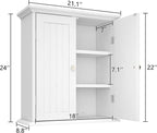 ChooChoo Bathroom Wall Cabinet, Over The Toilet Space Saver Storage Cabinet, Medicine Cabinet with 2 Door and Adjustable Shel
