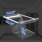 [2 PACK] Refrigerator Crisper Drawer 240337103 Replacement, Shatterproof Clear Food Storage Container with Easy Slide Install