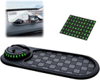 Multifunction Car Anti-Slip Mat, Non-Slip Dashboard Storage Pad with 360° Rotatable Phone Holder & Temporary Parking Number, 