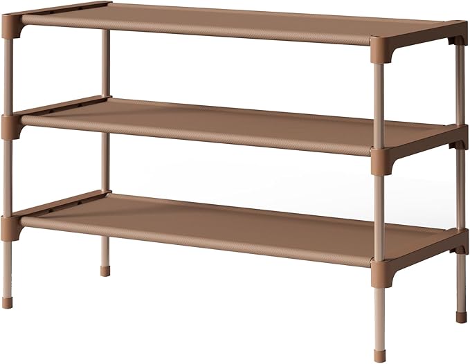 Kitsure Shoe Rack - Non-Woven Shoe Rack Shelf, Shoe Organizer for Closet, Entryway, Garage & Corridor, Stackable Shoe Shelves