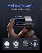 Dash Cam Front 4K - 1.5" IPS Display & 5G WiFi & 64G Card, 360° Rotation Mini Dashcam, Car Camera with WDR Night Vision, 24H 