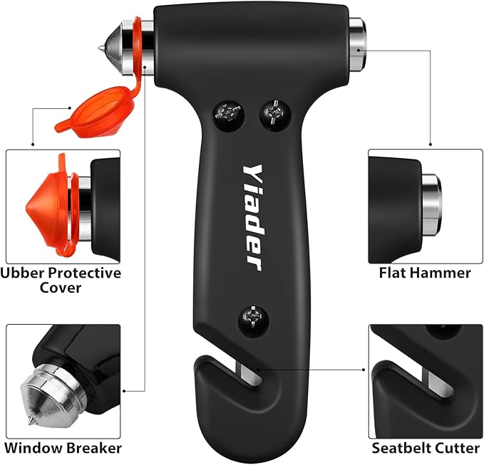 Car Safety Hammer, 3-in-1 Emergency Escape Tool with Window Breaker and Seat Belt Cutter, Safety Emergency Car Escape Tool fo