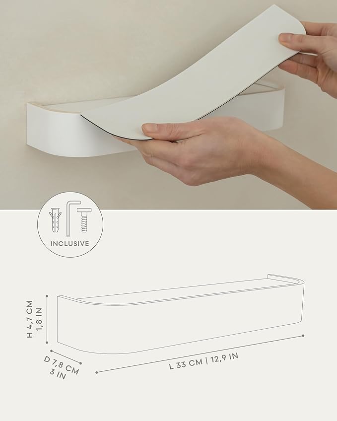 Kazai. Key Holder 'Toke' | Minimalist Key Hook Design from Berlin | Modern Key Holder Wall Mount with Wooden Shelf | Key Rack