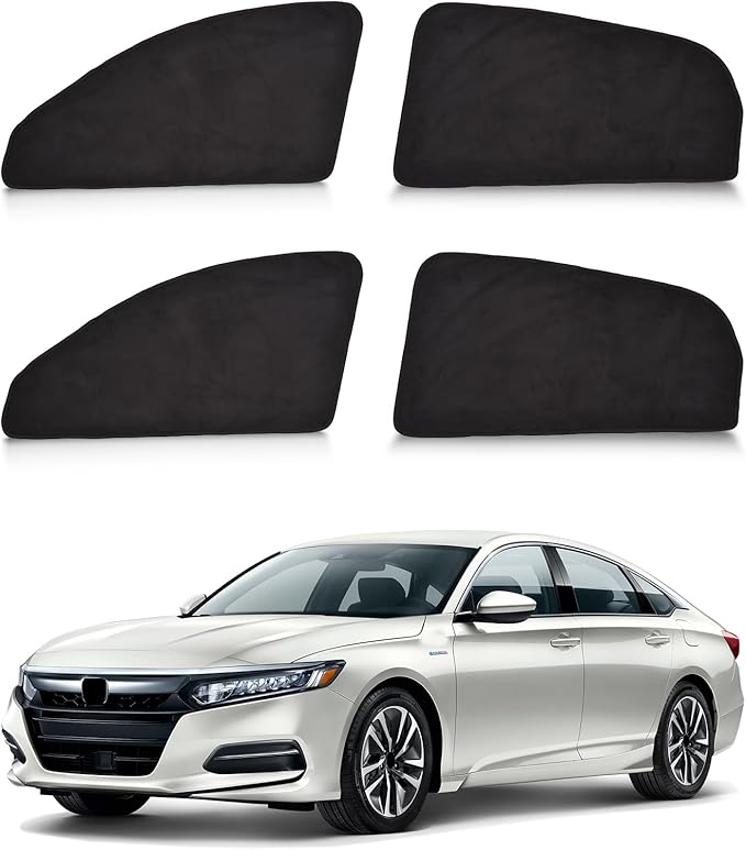 ZATOOTO Car Window Shades Custom Fit for Honda Accord 2018-2023 4-Pack Car Window Covers with 100% UV Protection and Total Blackout Privacy Heat Insulation for Family Travel Baby and Pet Safety
